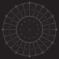 Grid for modern virtual technology user interface HUD