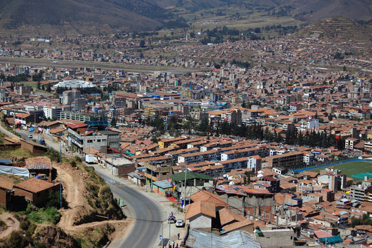 aerial view of Cusco city