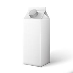 Milk, Juice, Beverages, Carton Package Blank White