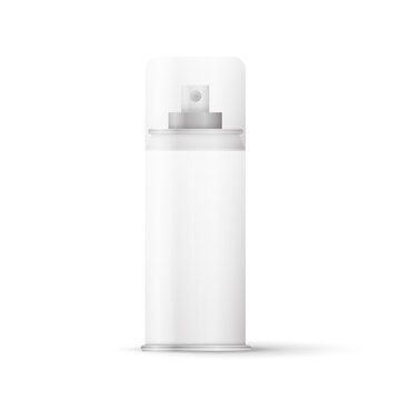 White metal bottle with sprayer cap for perfume, deodoran