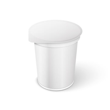 White Short And Stout Tub Food Plastic Container