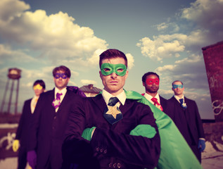 Businessmen Superhero Team Confidence Concept