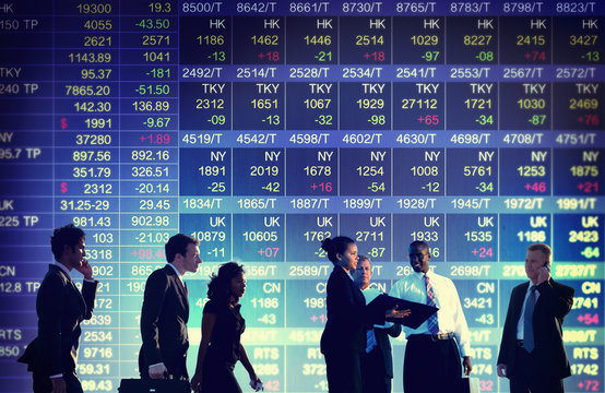 Group of Business People Stock Market Concept