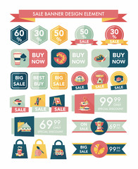 coffee sale banner design flat background set, eps10