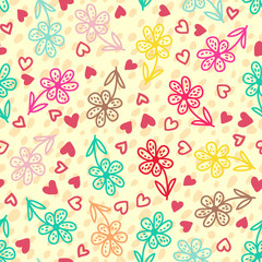 Colorful floral seamless pattern
