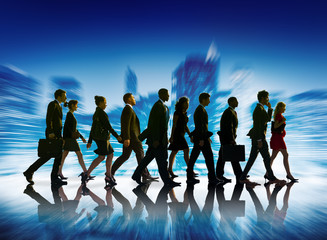 Business People Corporate Travel Walking City Concept