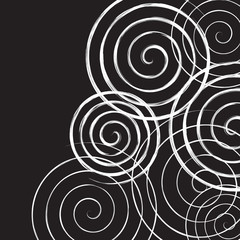Black and white spirals background
