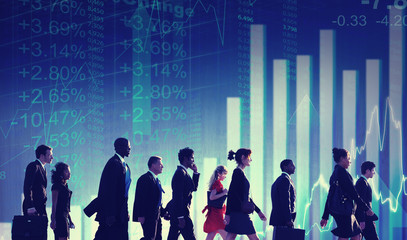 Group of Business People Stock Market Concept