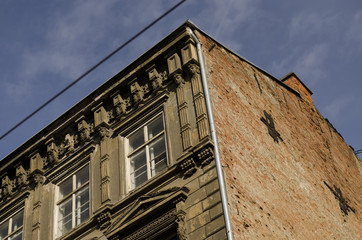 Fototapeta na wymiar old brick building in zagreb