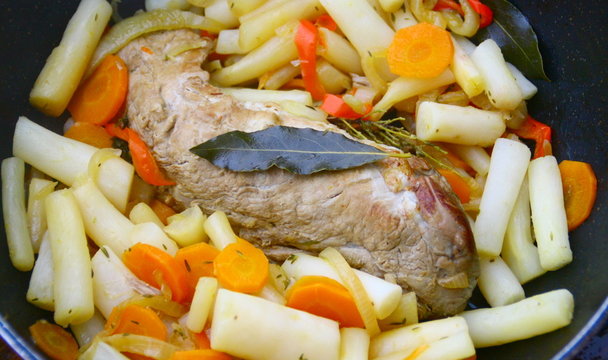 filet mignon de porc aux salsifis et carottes