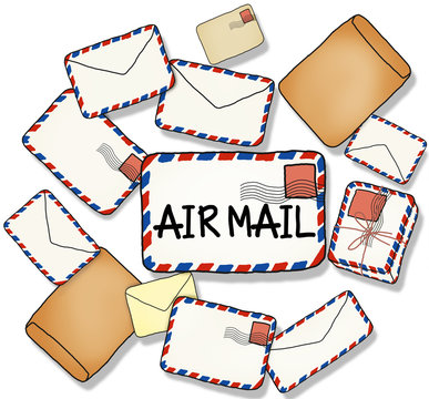 Stack of Letter and Envelope Illustration