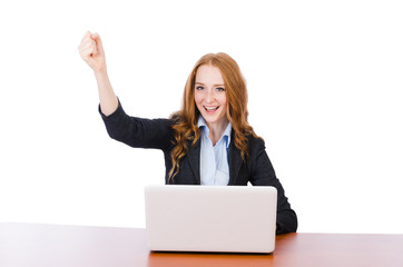 Naklejka premium Woman businesswoman in business concept