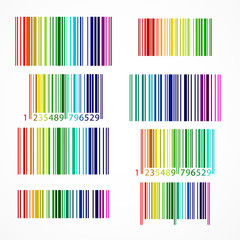 Rainbow colored barcode. Vector illustration.