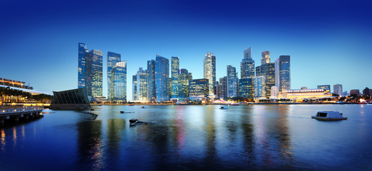 Obraz premium Cityscape Singapore Panoramic Night Concepts