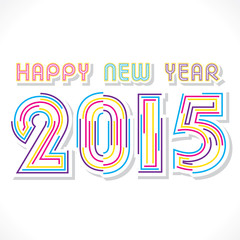 creative colorful line new year 2015 design vector