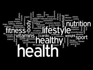 Conceptual health word cloud