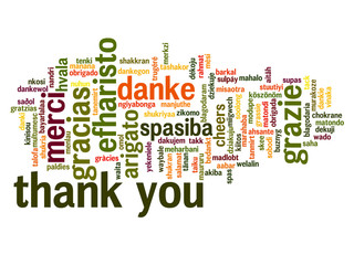 Conceptual thank you word cloud