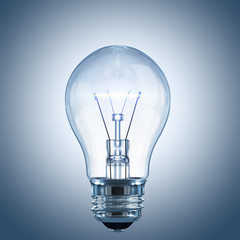 Light bulb with a glowing filament