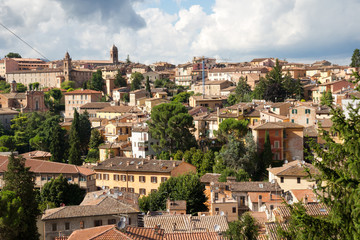 Fototapeta na wymiar Rooftops of Perugia medieval town, Umbria, Italy