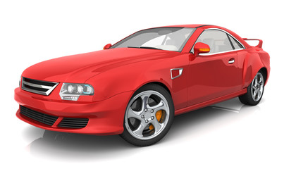 Obraz na płótnie Canvas Red muscle car with no brand name