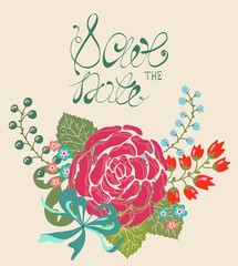 Floral frame for wedding invitation design