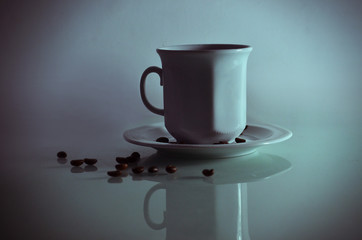cup and coffee beans