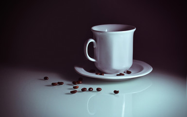 cup and coffee beans