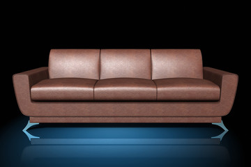 Sofa on dark background