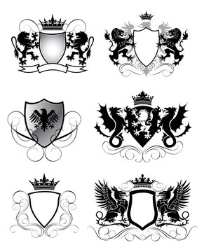 Heraldry set shield
