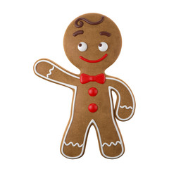 3d character, cheerful gingerbread, Christmas funny decoration