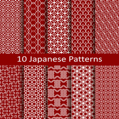 set of ten Japanese patterns - 72997493