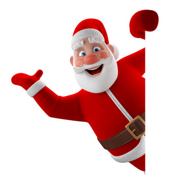 Cheerful 3d model of Santa Claus, happy christmas icon