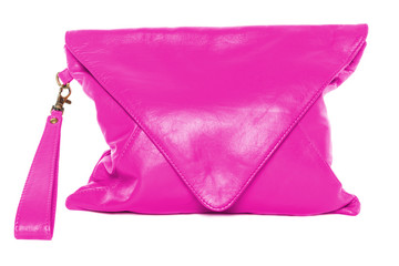 Woman bag isolated on white background deep pink color