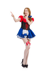 Woman waitress in octoberfest concept