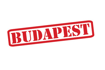 Fototapeta premium BUDAPEST Red Rubber Stamp vector over a white background.