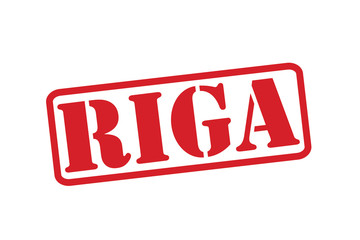 RIGA Red Rubber Stamp vector over a white background.