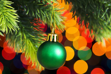 Christmas decoration on the fir tree