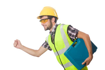 Industrial worker isolated on the white background