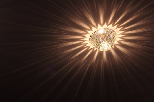 halogen lamps on the ceiling