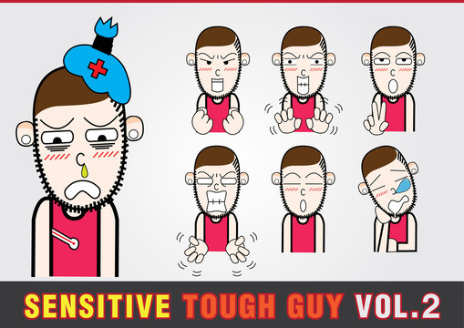 Cartoon Characters. Sensitive Tough Guy.