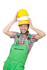 Industrial worker isolated on the white background