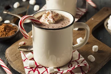 Gordijnen Homemade Peppermint Hot Chocolate © Brent Hofacker