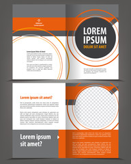Vector empty bifold brochure print template design - obrazy, fototapety, plakaty