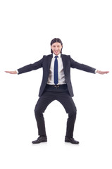 Young businessman isolated on the white background