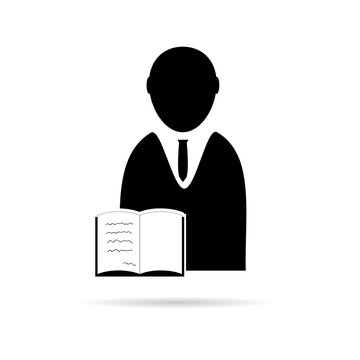 man with book icon vector