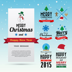 Christmas and Happy new year  card design