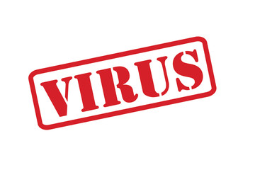VIRUS Rubber Stamp vector over a white background.