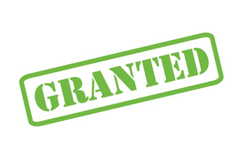 GRANTED green rubber stamp vector over a white background.