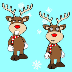 xmas reindeer cartoon expression set8