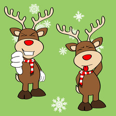 xmas reindeer cartoon expression set7